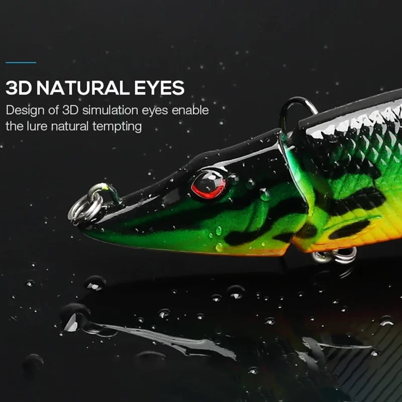 JB-30S Isca de Pesca Articulada com Múltiplas Juntas, 8 Seções, 12,5 cm, 19g, Isca Dura de Plástico Realista que Afunda - Estilo 01