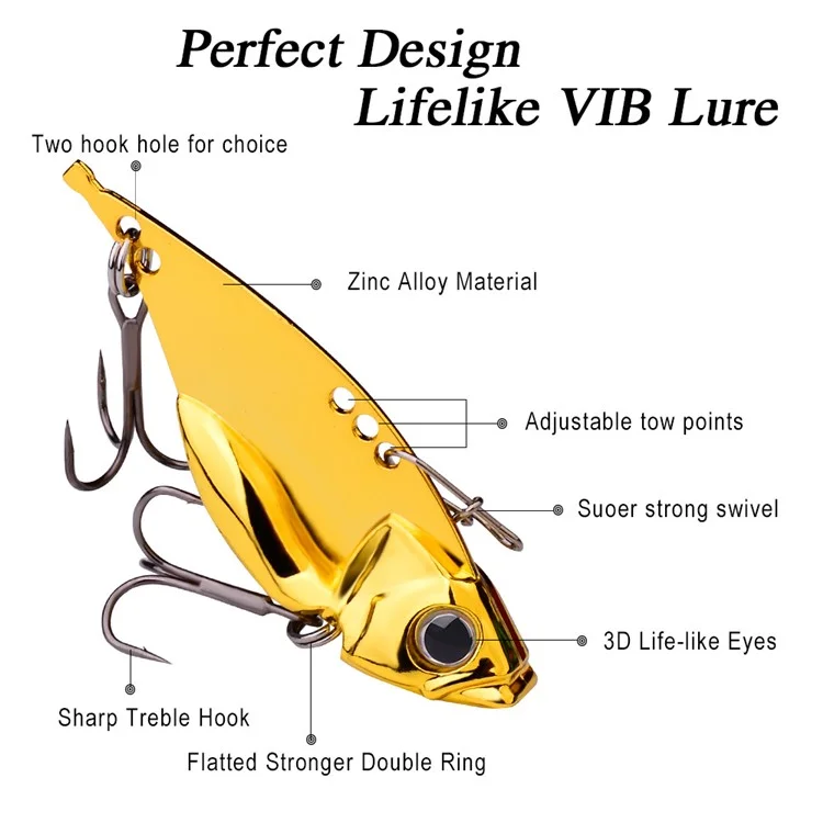 PROBEROS DW520 5Pcs / Set Metal Fishing Lure Set (5g / 7g / 10g / 15g / 20g) - Gold