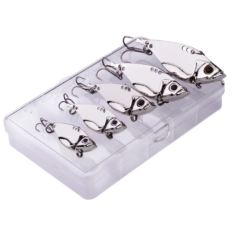PROBEROS DW520 5Pcs / Set Metal Fishing Lure Set (5g / 7g / 10g / 15g / 20g) - Silver