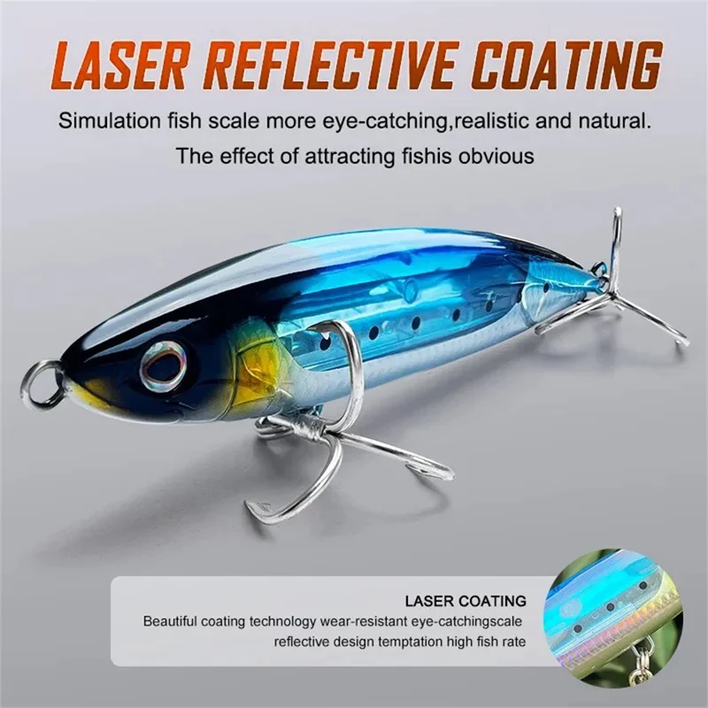 15cm 69g Sinkender Angelköder Deep-Sea-Boot Jig-Popper Köder mit 2 Drillingshaken - DMN02