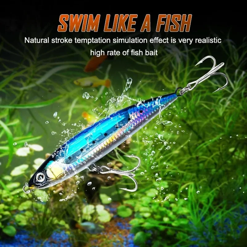 15cm 69g Sinkender Angelköder Deep-Sea-Boot Jig-Popper Köder mit 2 Drillingshaken - DMN02