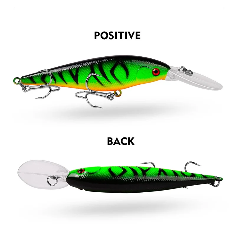 PROBEROS DW1176 11.5cm Topwater Fishing Lures Plastic Minnow Lure with Hook - Style A