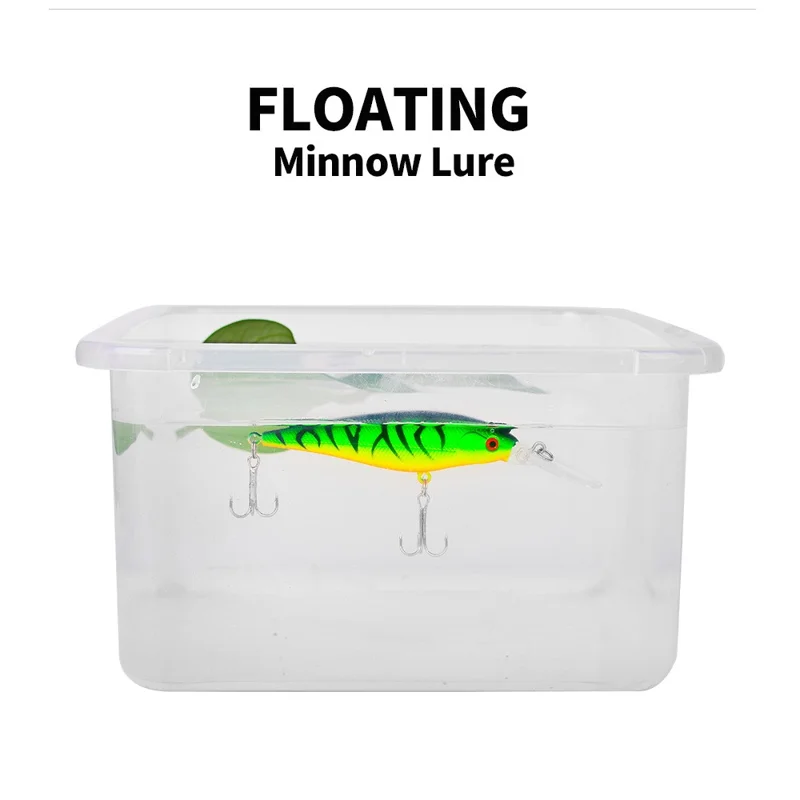 PROBEROS DW1176 11.5cm Topwater Fishing Lures Plastic Minnow Lure with Hook - Style A