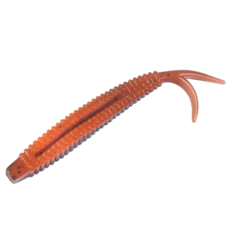 HENGJIA SO205 10 Leurres souples 6 cm 1,5 g Queue fourchue Appât de pêche Leurre artificiel réaliste - Couleur 8