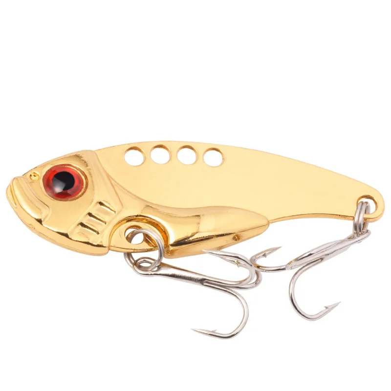 HENGJIA 3.5cm 3.2g VIB Fishing Lure Metal Hard Bait Anti-Rust Long Casting Lure for Bass Trout - Gold