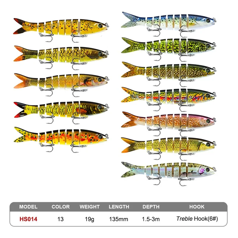 PROBEROS HS014 Plastic Fishing Lures Multi-Jointed Swimbaits Hard Baits - Style K