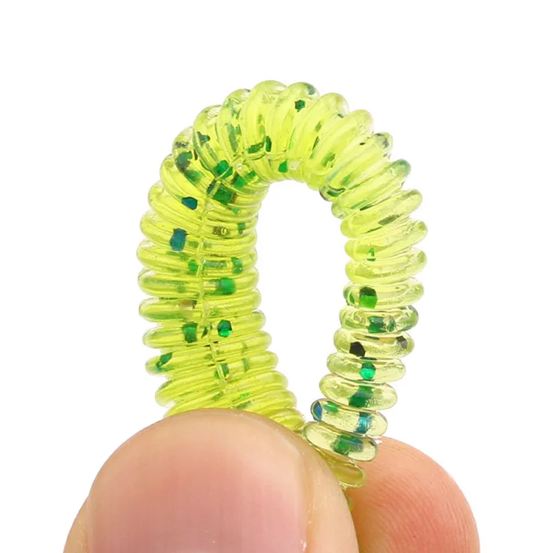 HENGJIA 10Pcs 8.5cm Soft Lure T-Tail Fishing Bait Spiral Artificial Bait for Bass Trout Perch - Color 4