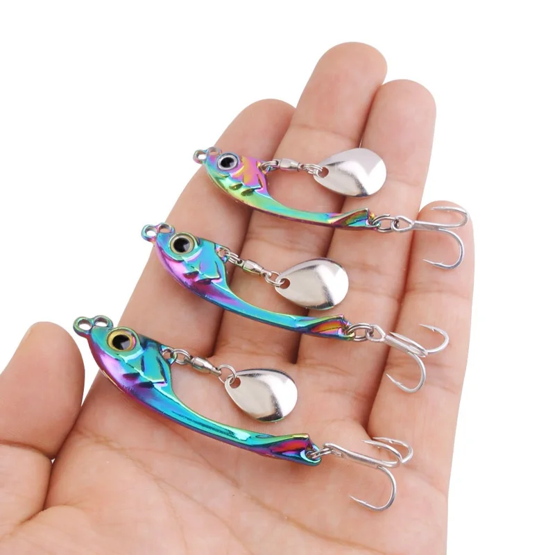 HENGJIA VIB073 6,5cm 15,6g Isca de Vibração de Metal em Forma de Lua Crescente para Pesca de Robalo - Cor 1