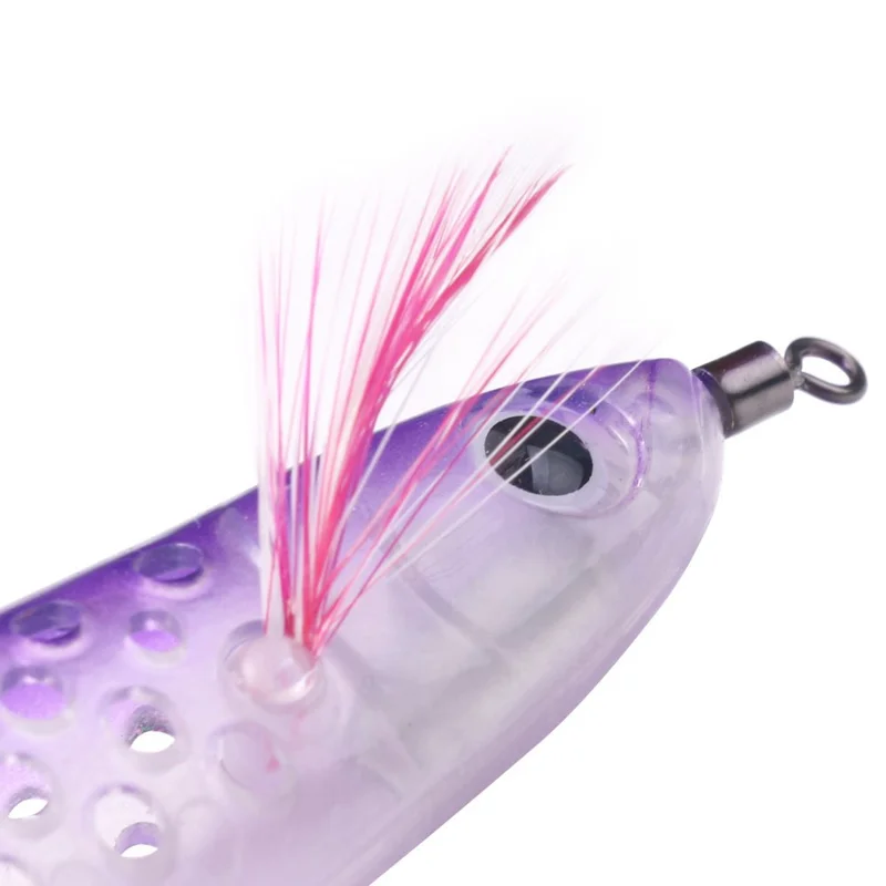 HENGJIA SJ060 12cm 10g Squid Fishing Lure Luminous Double Section Hollow Out Bait with Hook - Orange
