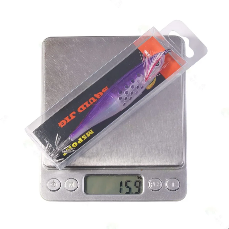 HENGJIA SJ060 12cm 10g Squid Fishing Lure Luminous Double Section Hollow Out Bait with Hook - Orange