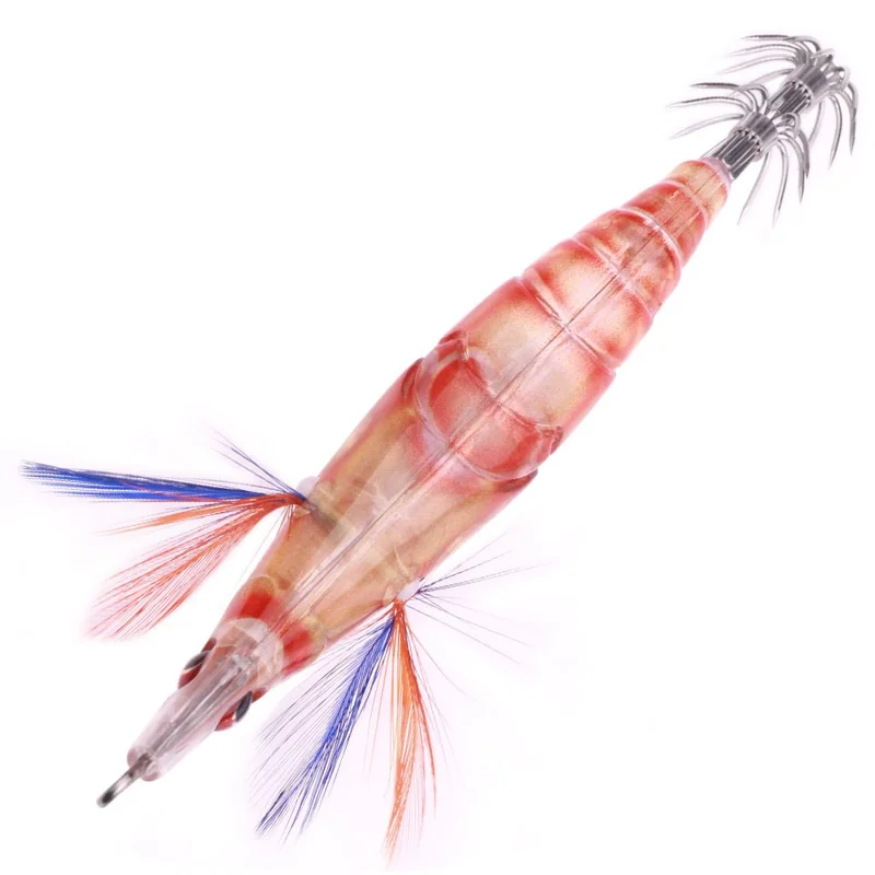 HENGJIA SJ062 10.2cm 12.1g Sea Fishing Shrimp Shape Lure Slow Sinking Realistic Plastic Squid Bait - Color 1