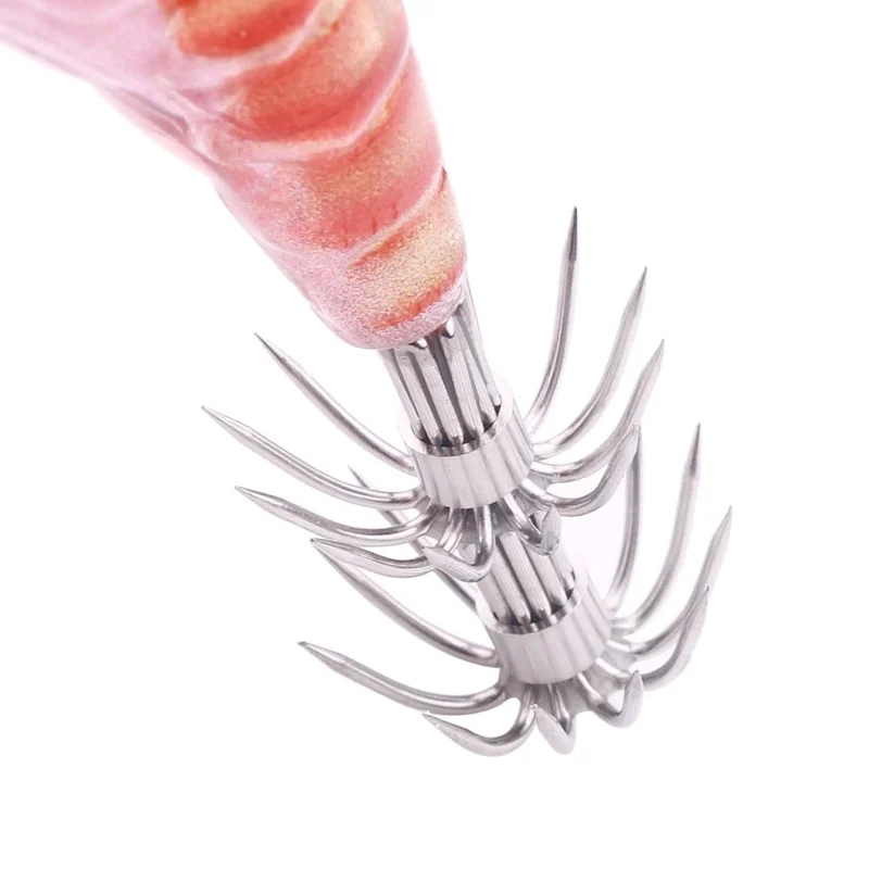HENGJIA SJ062 10.2cm 12.1g Sea Fishing Shrimp Shape Lure Slow Sinking Realistic Plastic Squid Bait - Color 1
