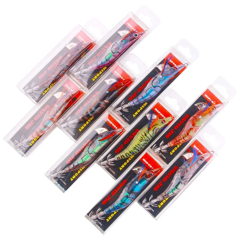 HENGJIA SJ062 10.2cm 12.1g Sea Fishing Shrimp Shape Lure Slow Sinking Realistic Plastic Squid Bait - Color 1