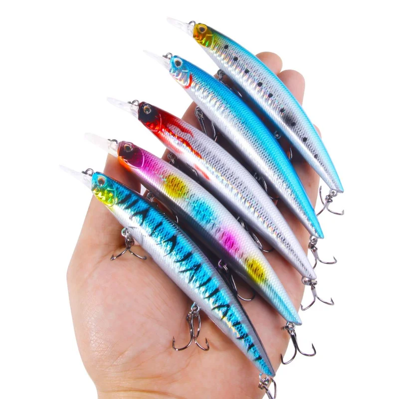 HENGJIA MI173 13.5cm 16g Artificial Minnow Bait with Hook Slow Sinking Fishing Lure for Long Casting - Style 1