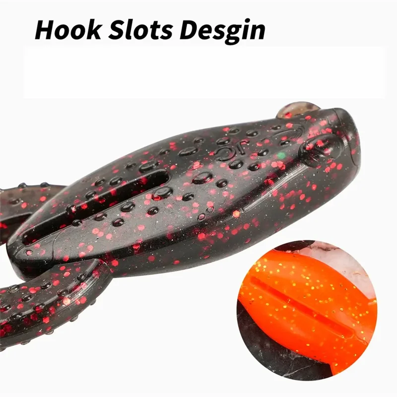 4Pcs Medium Size TPR Fishing Lure Frog Shape Curly Tail Soft Fish Baits - Style A