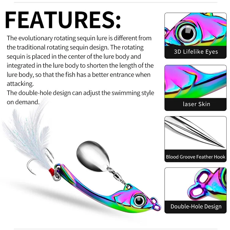 PROBEROS DW570 13g Imitation Fish Zinc Alloy Fishing Bait with Treble Hook - Style A