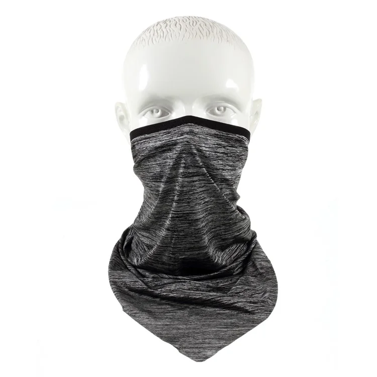 Cycling Face Bandana Outdoor Sports Headband Triangle Ice Silk Cool Scarf - Light Grey