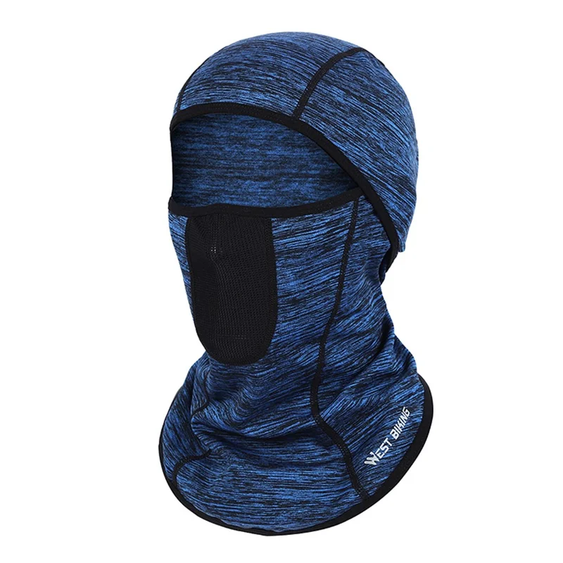 WEST BIKING Winter Thermal Fleece Breathable Face Mask Cycling Headgear Windproof Outdoor Sports Mask Scarf - Blue