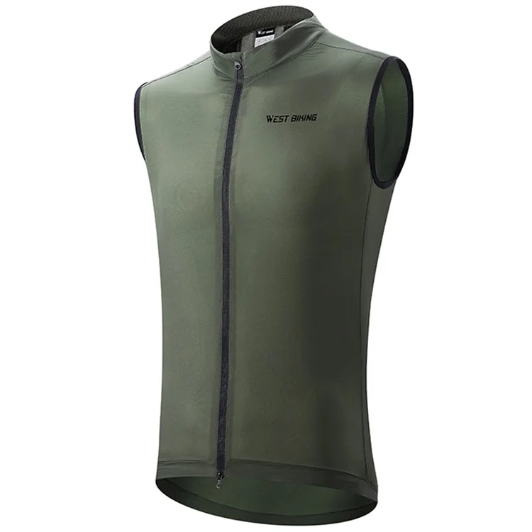 WEST BIKING YP0206171 Chaleco Deportivo Unisex con Cremallera Cortaviento y Transpirable sin Mangas - Verde Talla L