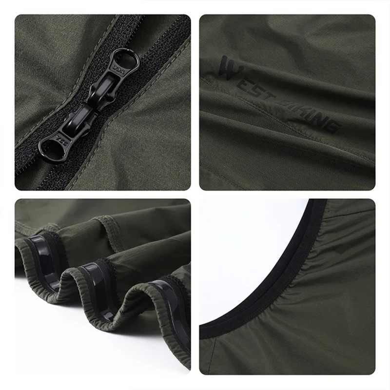 WEST BIKING YP0206171 Chaleco Deportivo Unisex con Cremallera Cortaviento y Transpirable sin Mangas - Verde Talla L