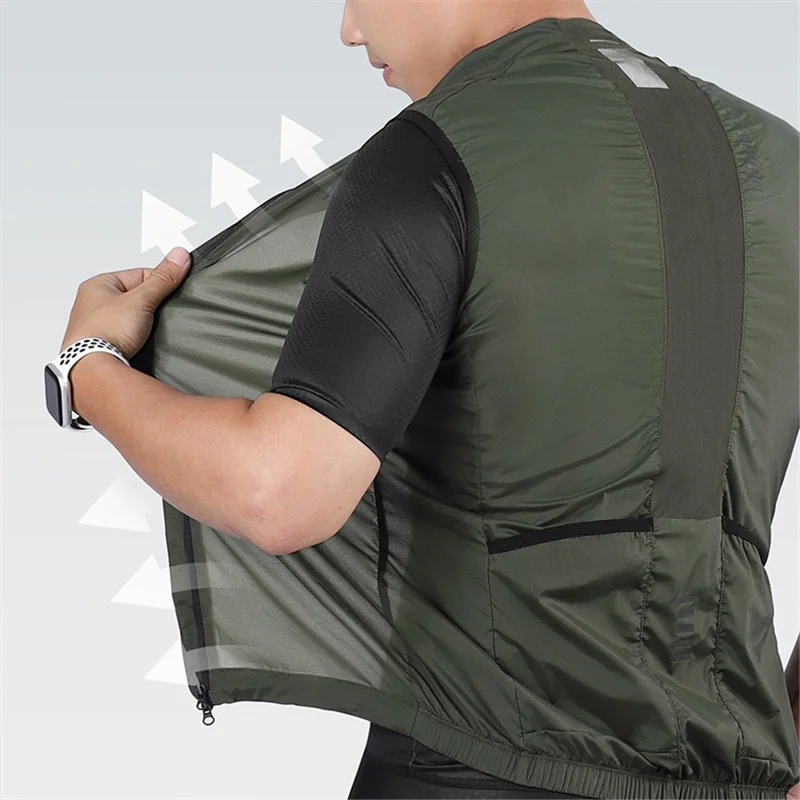 WEST BIKING YP0206171 Chaleco Deportivo Unisex con Cremallera Cortaviento y Transpirable sin Mangas - Verde Talla L