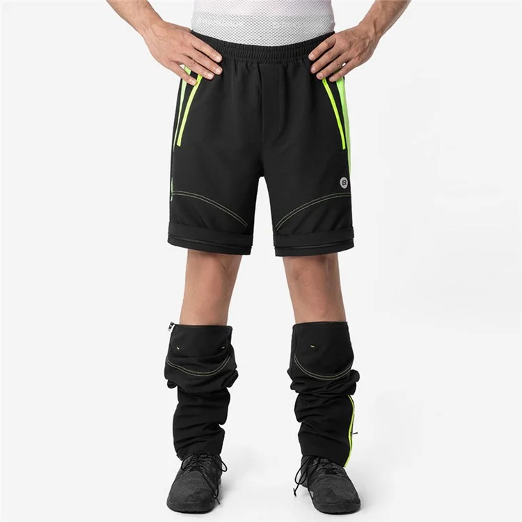 Calças de Ciclismo ROCKBROS YPK049 para Homens, Conversíveis com Zíper, Shorts com Proteção Acolchoada da Boxer - M