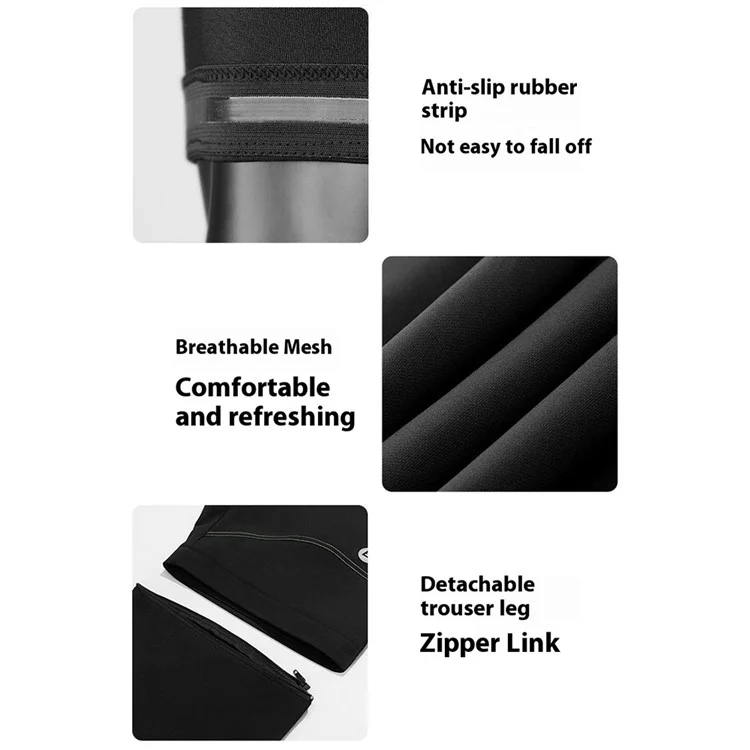 Calças de Ciclismo ROCKBROS YPK049 para Homens, Conversíveis com Zíper, Shorts com Proteção Acolchoada da Boxer - M