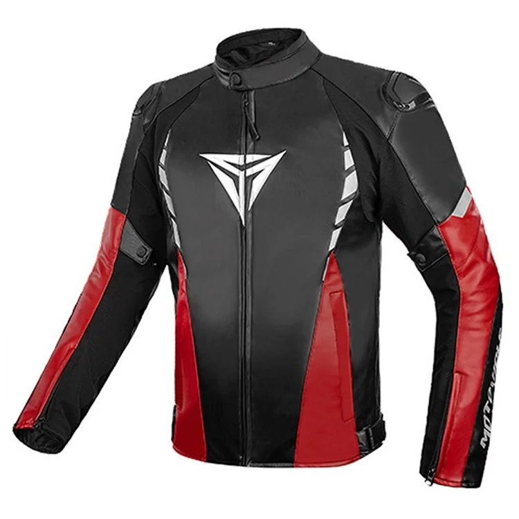 MOTOWOLF 05MDL0525 Warm Motorcycle Riding Leather Jacket Detachable Protection Guard Coat - Red / XL