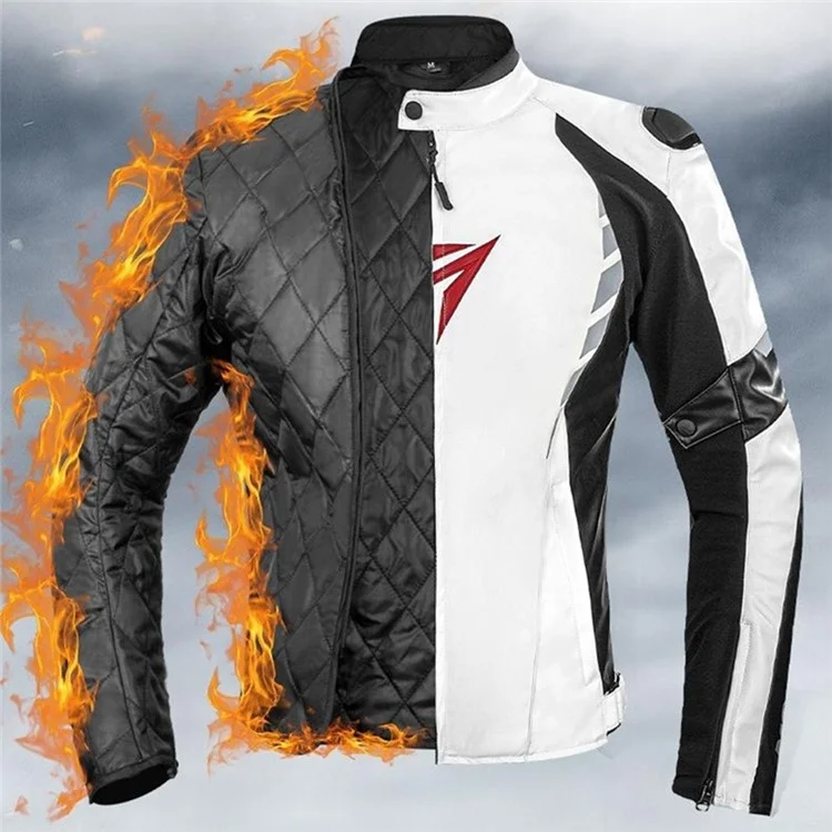 MOTOWOLF 05MDL0525 Warm Motorcycle Riding Leather Jacket Detachable Protection Guard Coat - Red / XL