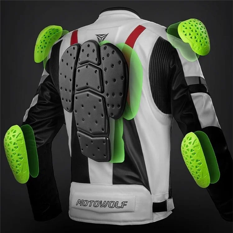 MOTOWOLF 05MDL0525 Warm Motorcycle Riding Leather Jacket Detachable Protection Guard Coat - Red / XL