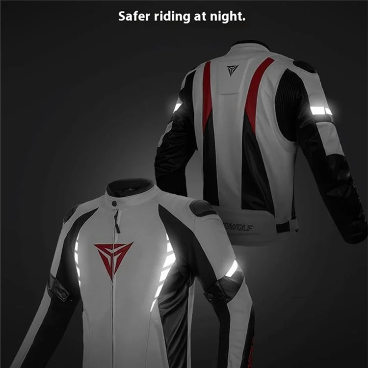 MOTOWOLF 05MDL0525 Warm Motorcycle Riding Leather Jacket Detachable Protection Guard Coat - Red / XL