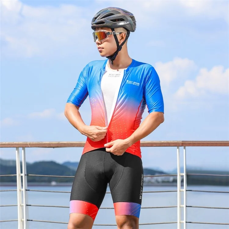 West Biking YP0206173 Summer Breable Byeresy Jersey Riflettente Shleeve Crush Bike Top - S