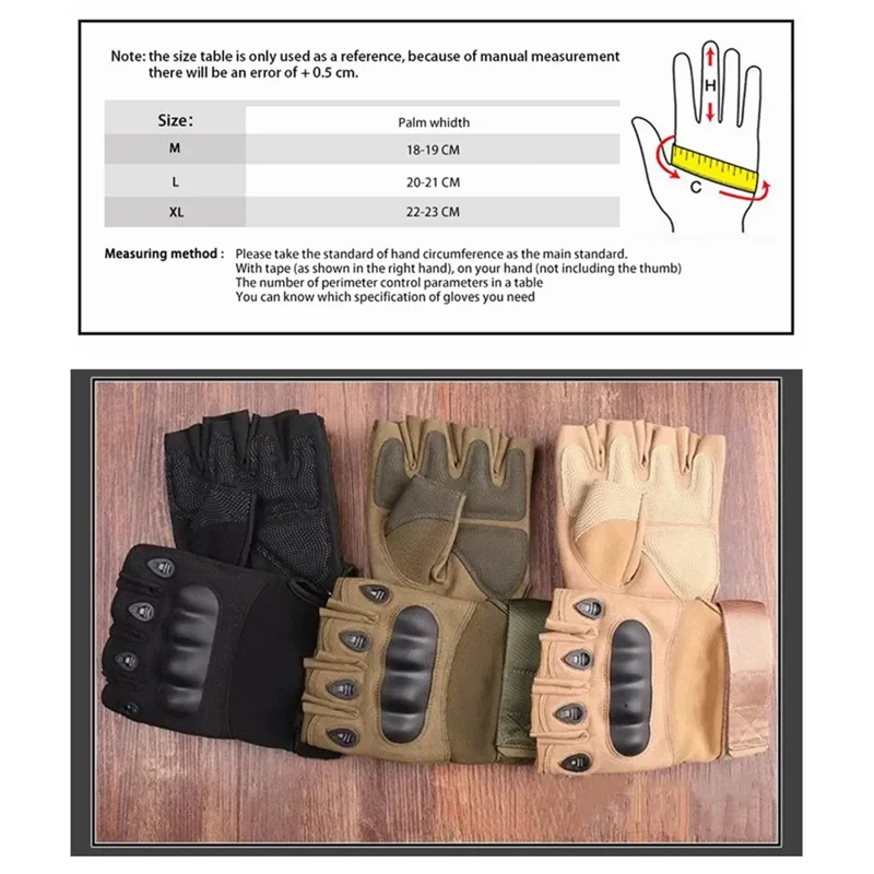 1 Pair Half Finger Gloves Anti-slip Fingerless Glovers for Men Women Fitness Cycling Outdoor Sports - Camouflage  /  XL