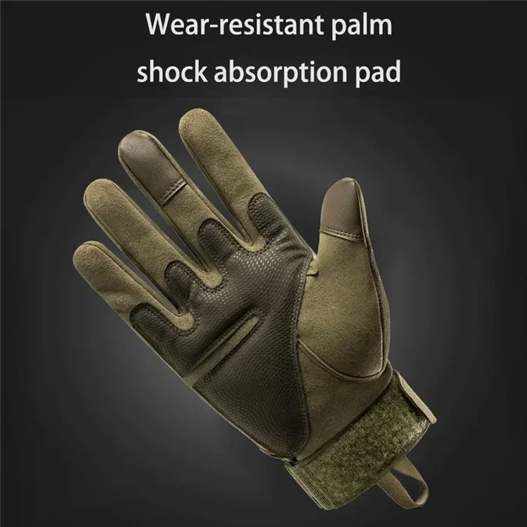 Tactical Gloves Knuckle Protection Touch Screen Sports Motorcycle Full Finger Mittens - Khaki XL