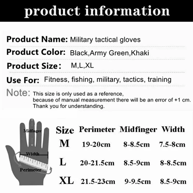 Protective Gloves for Tactical Training Outdoor Sports Anti Slip Soft Shell Touchscreen Compatible Half Finger Gloves - Khaki  /  XL
