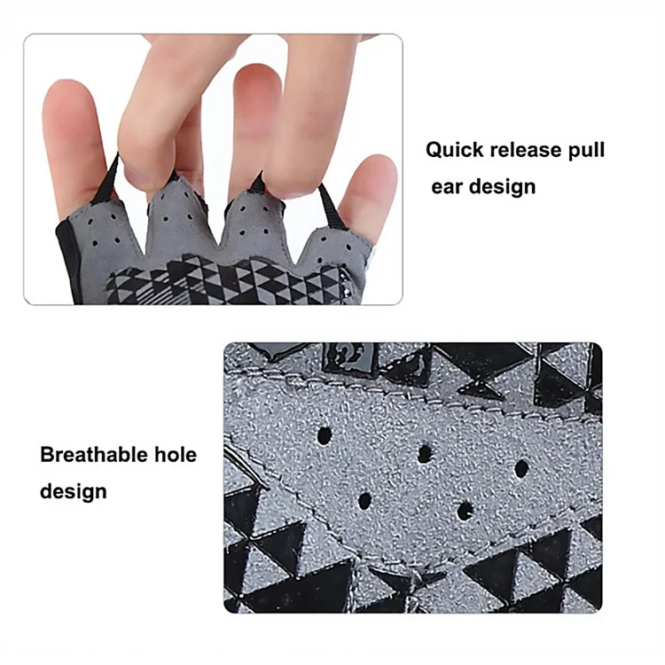 D122 1 Paire de Gants de Cyclisme d'Été Mi-Doigts Respirants Antidérapants Protection Solaire Taille M - Rouge