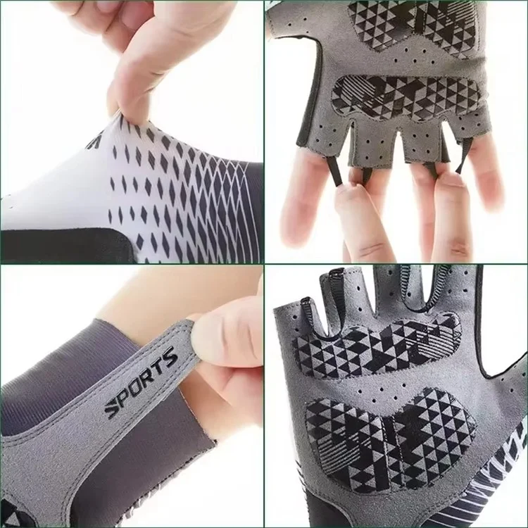 D122 1 Paire de Gants de Cyclisme d'Été Mi-Doigts Respirants Antidérapants Protection Solaire Taille M - Rouge