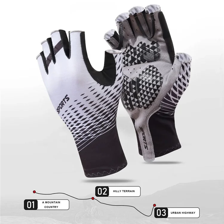 D122 1 Paire de Gants de Cyclisme d'Été Mi-Doigts Respirants Antidérapants Protection Solaire Taille M - Rouge