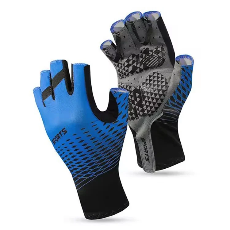 D122 1 Paire de Gants de Cyclisme Taille XL pour l'Été, mi-doigts, Respirants, Antidérapants et de Protection Solaire - Bleu