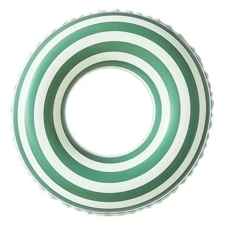 Anneau de natation gonflable rétro de taille 80 anti-retournement Anneau de flottaison de piscine en PVC épais pour les 10-15 ans - Rayure verte