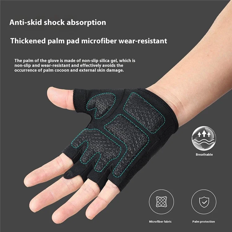 VILICO A0133 1 Paar Fahrrad- und Angelhandschuhe Fitness Halbfinger Gewichtheber-Handschuhe Antirutsch - Schwarz M