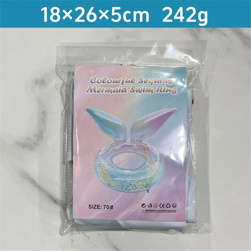 Mermaid Swim Ring for Children 5 - 9 Years Thickened PVC Inflatable Pool Float with Handles and Seat