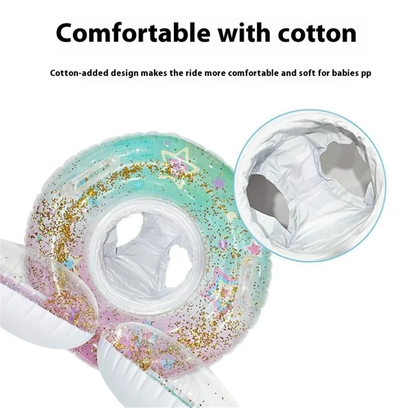 Mermaid Swim Ring for Children 5 - 9 Years Thickened PVC Inflatable Pool Float with Handles and Seat