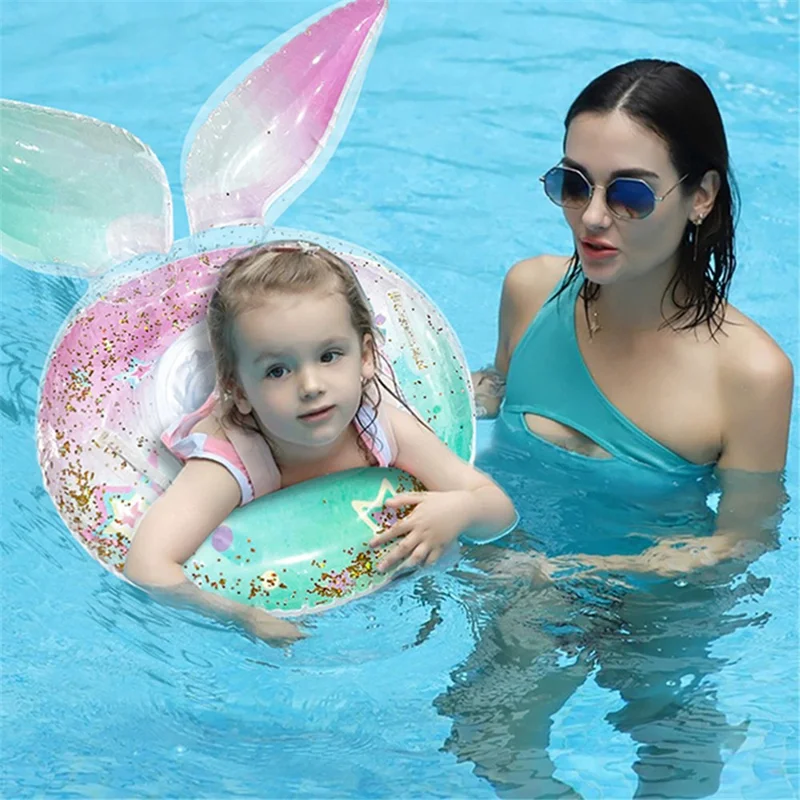 Mermaid Swim Ring for Children 5 - 9 Years Thickened PVC Inflatable Pool Float with Handles and Seat