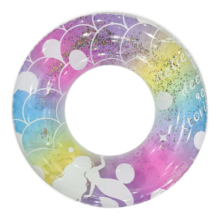 Bouée de natation gonflable motif sirène de dessin animé pour adultes 16+ Tube flottant en PVC