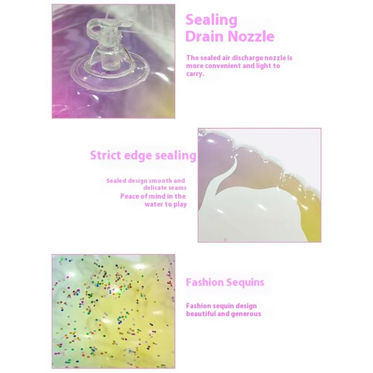 Bouée de natation gonflable motif sirène de dessin animé pour adultes 16+ Tube flottant en PVC
