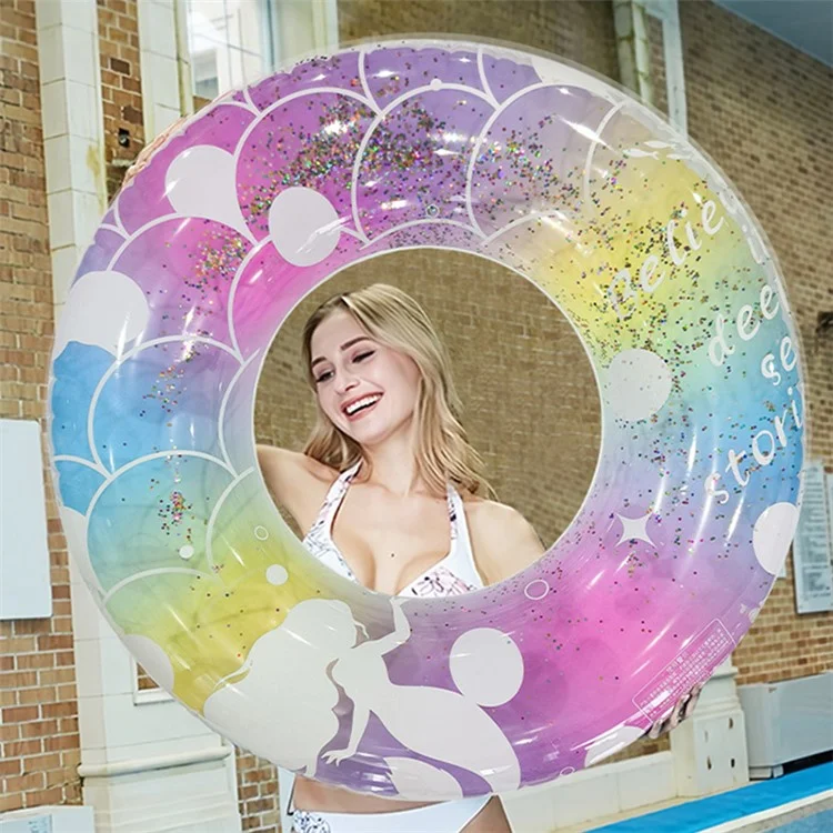 Bouée de natation gonflable motif sirène de dessin animé pour adultes 16+ Tube flottant en PVC