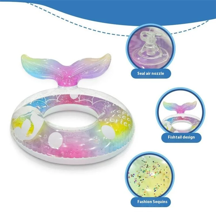 Anneau de natation gonflable en forme de queue de sirène pour adultes - Bouée de piscine en PVC - Taille 90 pour 16 ans et plus