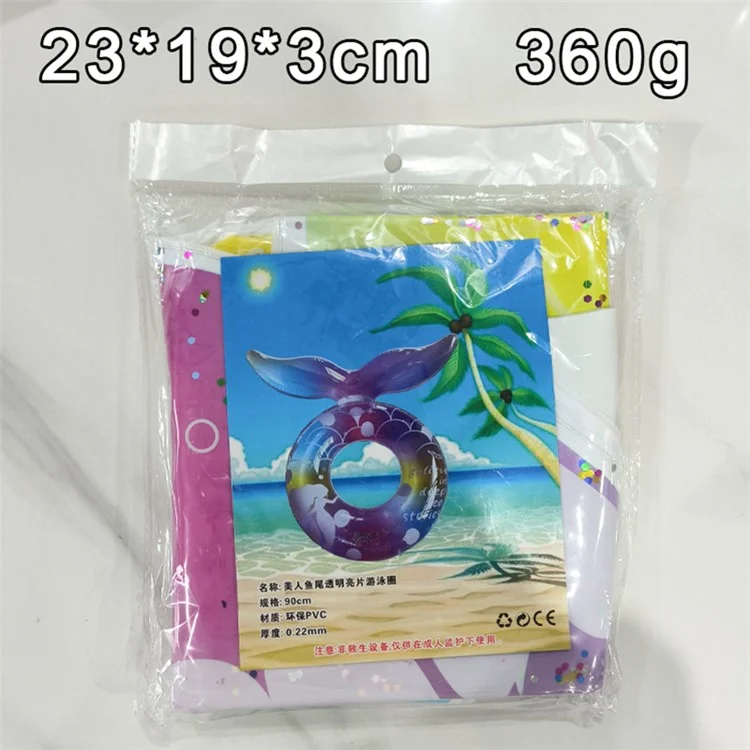 Anneau de natation gonflable en forme de queue de sirène pour adultes - Bouée de piscine en PVC - Taille 90 pour 16 ans et plus