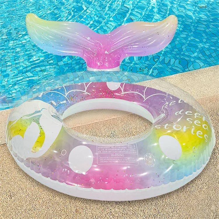 Bouée de natation gonflable en PVC design queue de sirène pour enfants de 6 à 10 ans, tube de piscine